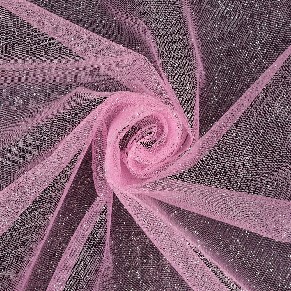 Pink glitter tulle 1.5 x 1 m – Aura, 1 pc