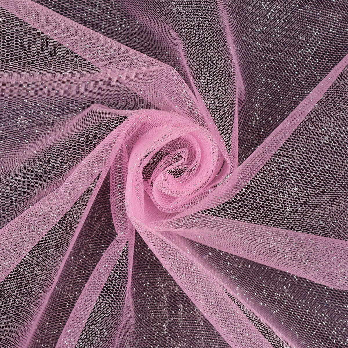 Tulle con glitter rosa 1,5 x 1 m Aura