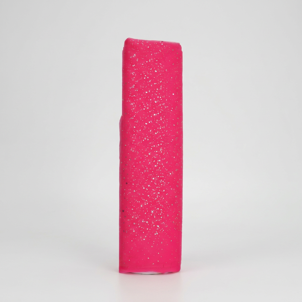 Tulle con stelline fucsia 1,5 x 1 m Aura – dettaglio 1