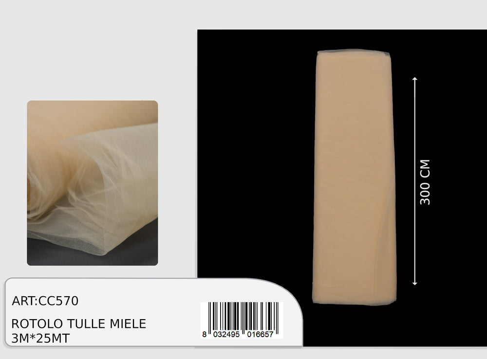 Magic tulle honey 3x25m (price per meter)