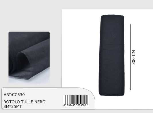 magic tulle nero 3x25mt  (prezzo al metro)