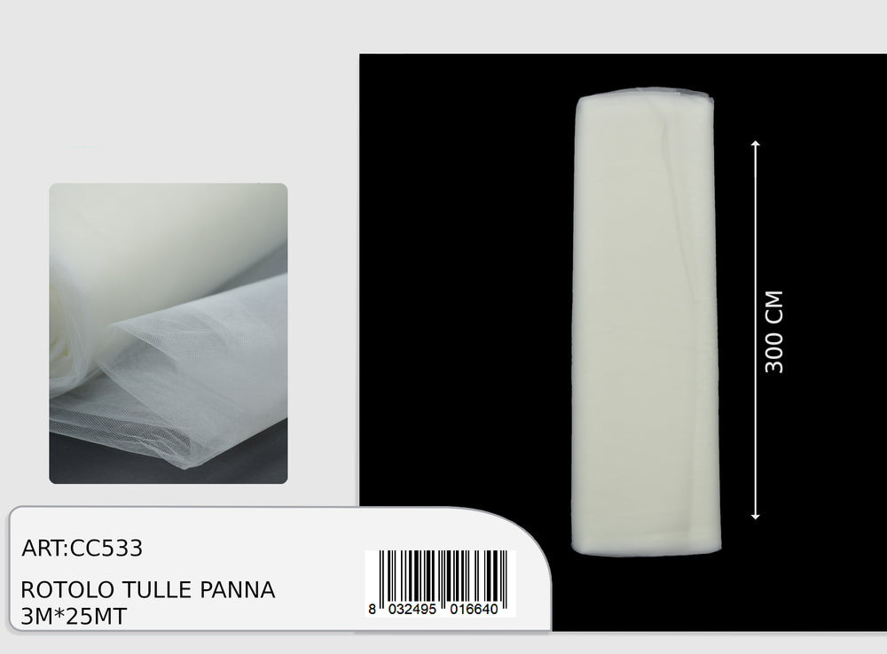 Magic tulle cream 3x25m (price per meter)