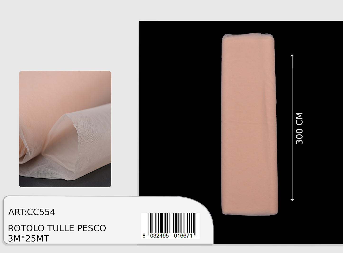magic tulle pesco 3x25mt  (prezzo al metro)