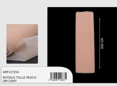 Magic tulle peach 3x25m (price per meter)