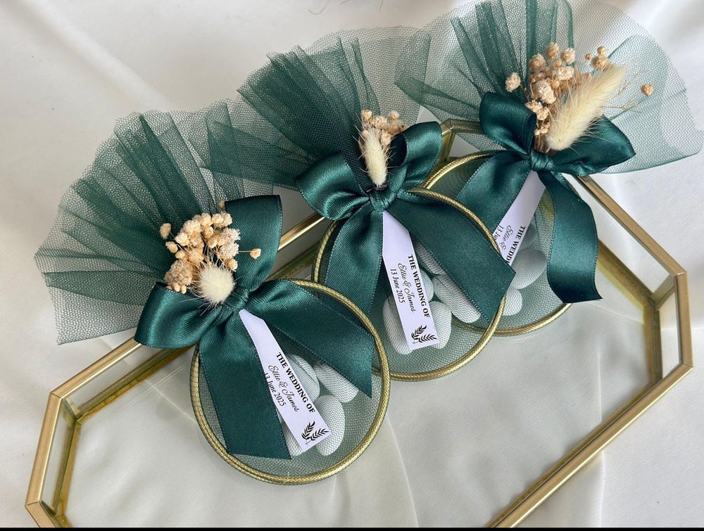 Veli in organza quadrati 24x24cm 50pz verde scuro