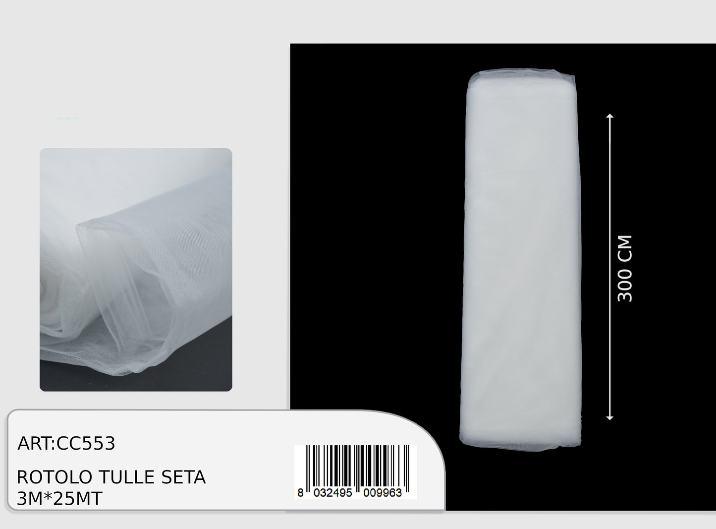 magic tulle seta 3x25mt  (prezzo al metro)