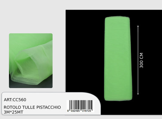 magic tulle verde acido 3x25mt  (prezzo al metro)