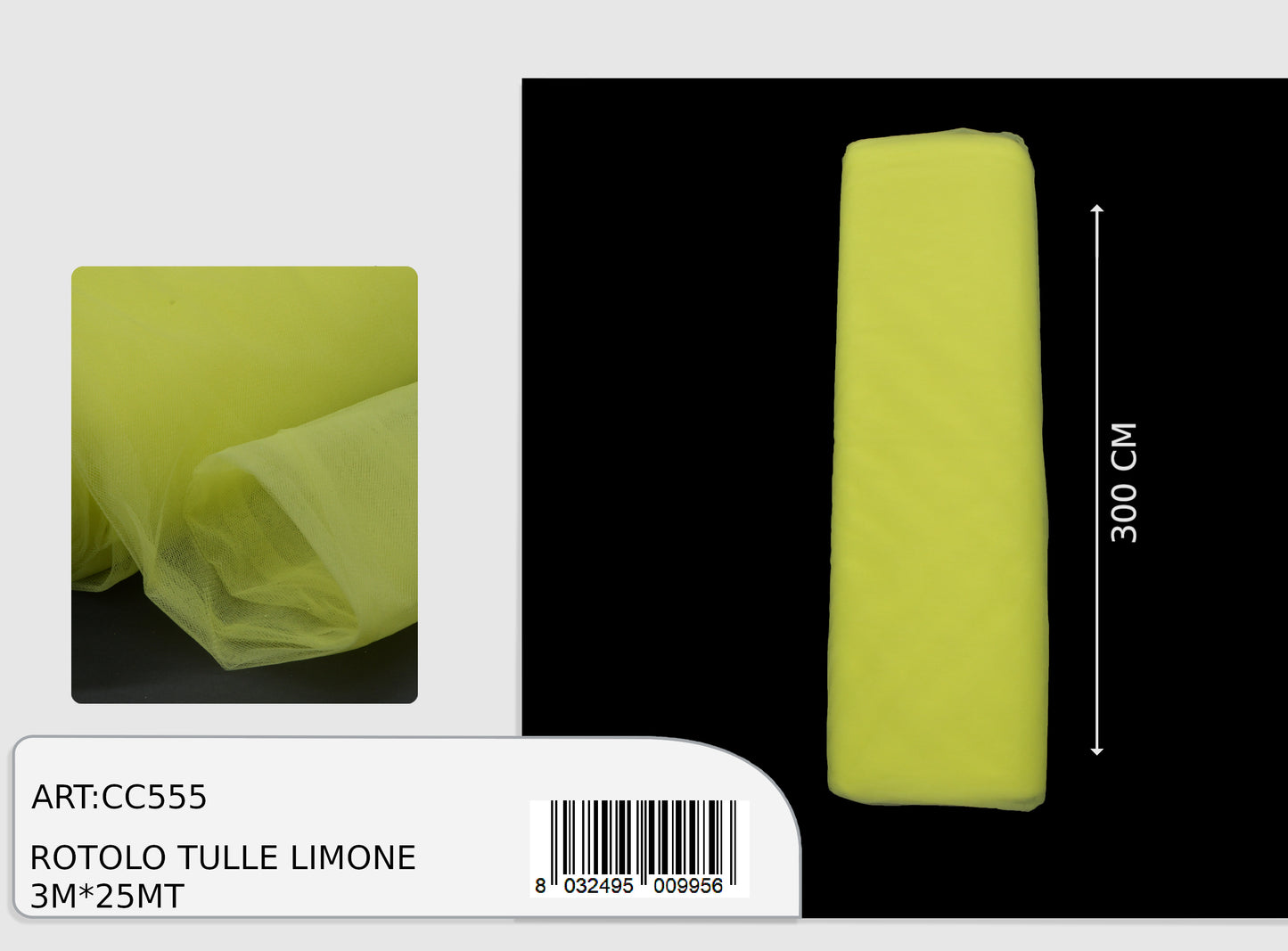 magic tulle limone 3x25mt  (prezzo al metro)