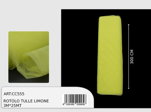 magic tulle limone 3x25mt  (prezzo al metro)