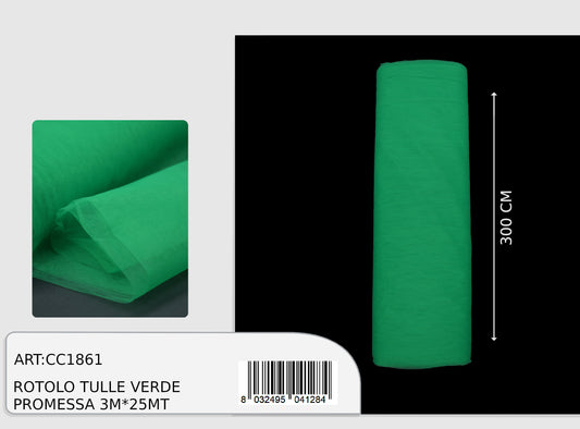 magic tulle verde promessa 3x25m  (prezzo al metro)