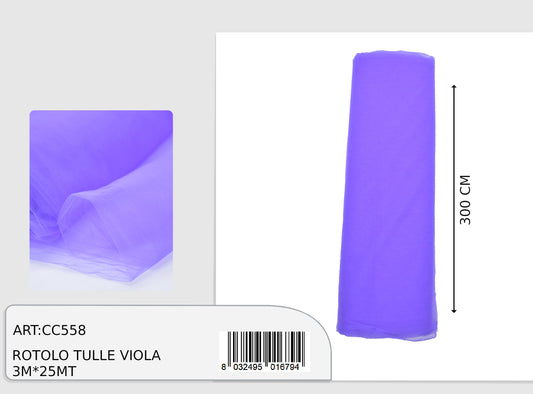 magic tulle viola 3x25mt  (prezzo al metro)