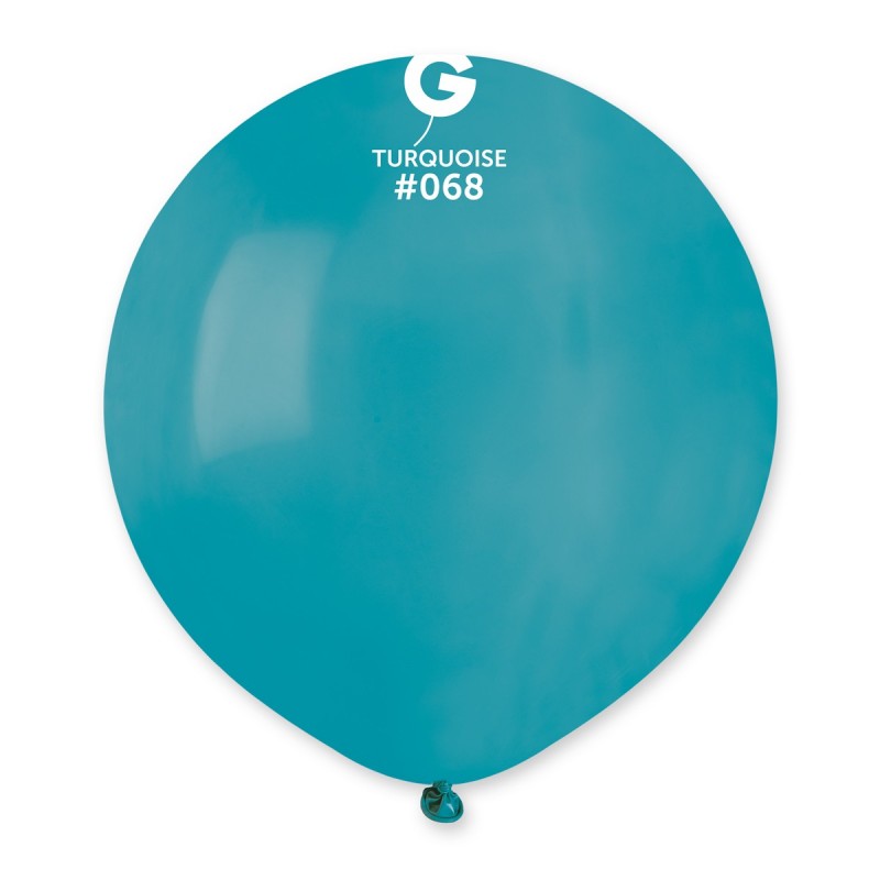 19-inch pastel turquoise latex balloons, 25 pcs