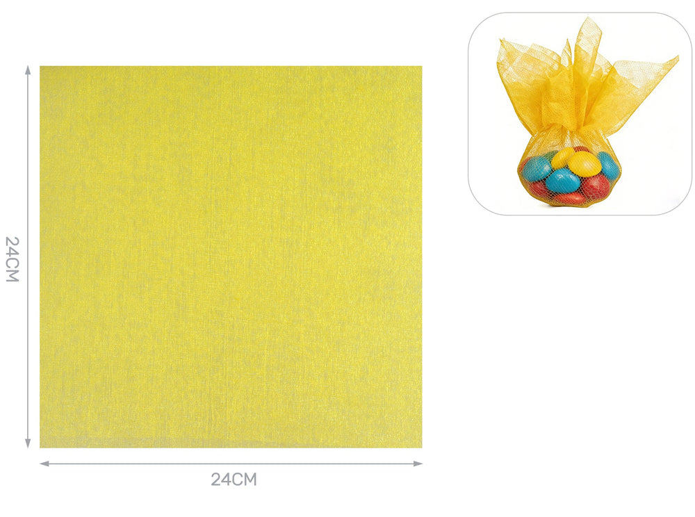 Veli in organza quadrati 24x24cm 50pz giallo
