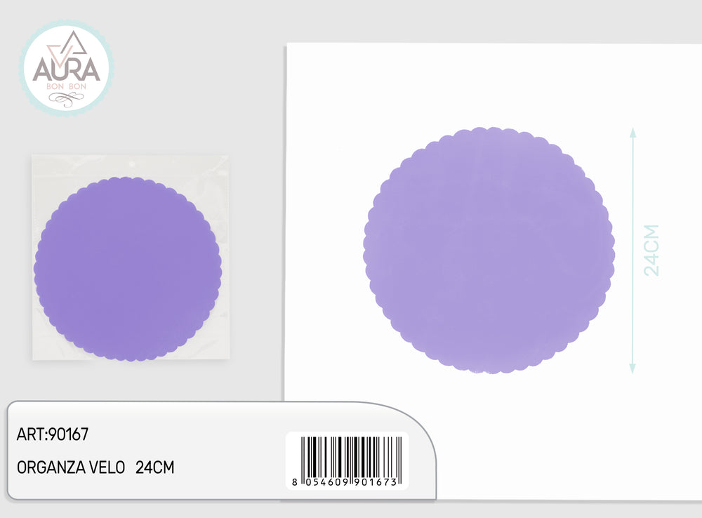 Organza veil 24cm lilac 12pcs