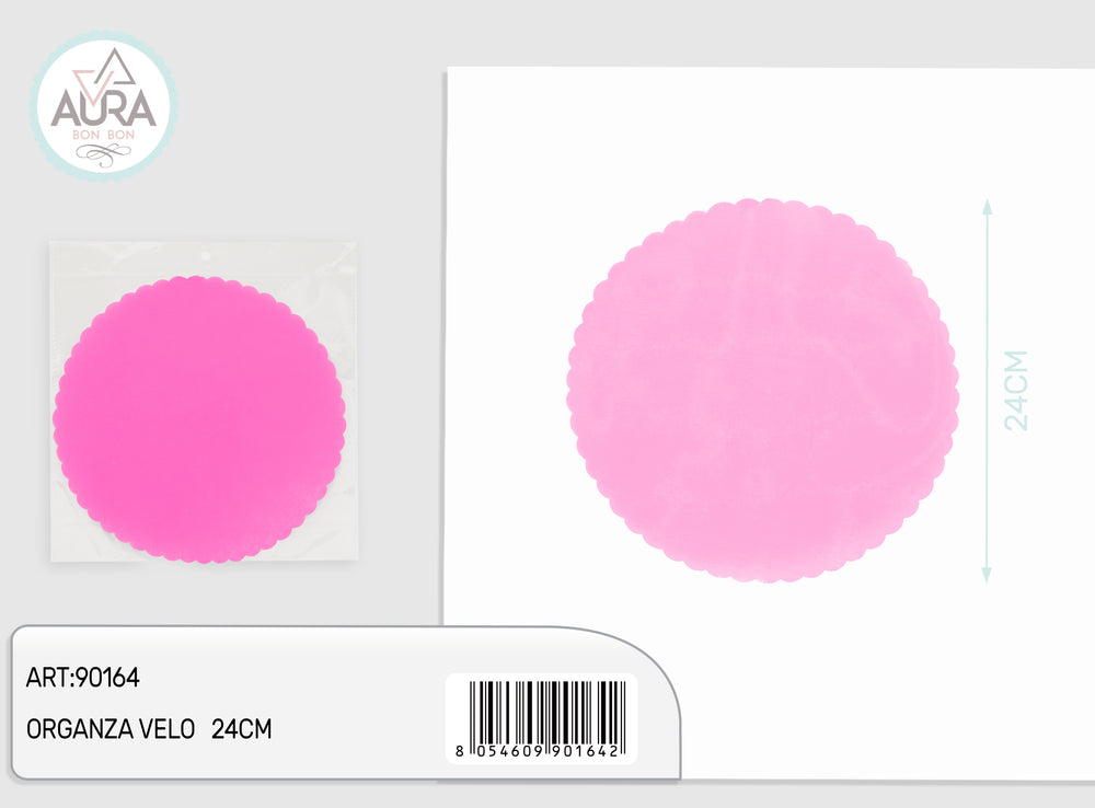 Velo organza 50pz 24cm fuxia