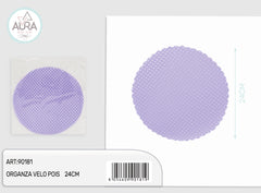 Velo organza pois 24cm 25pz lilla