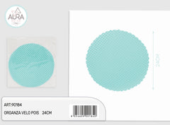 Velo organza pois 24cm 25pz tiffany