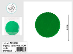 Velo in organza 50pz 24cm verde scuro