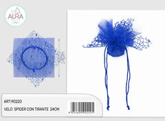 Spider veil with 24cm blue drawstring