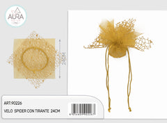 Spider veil with 24cm gold drawstring
