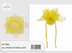Spider veil with 24cm yellow drawstring