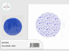 Round spider veil 24cm 25pcs blue