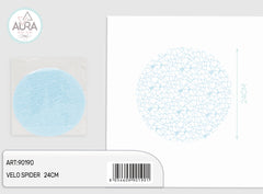 Round spider veil 24cm 25pcs light blue