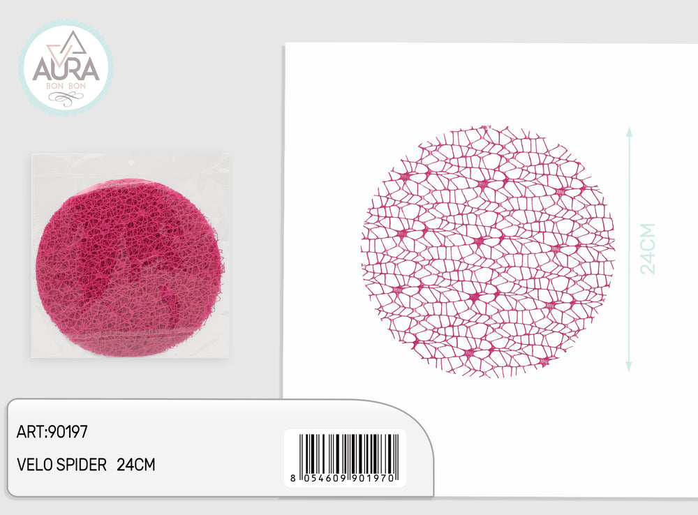 round spider veil 24cm 25pcs fuchsia