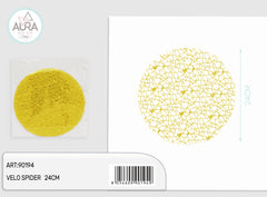 Round spider veil 24cm 25pcs yellow