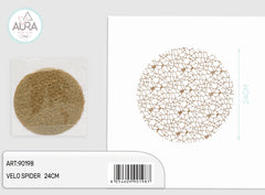 Round spider veil 24cm 25pcs brown