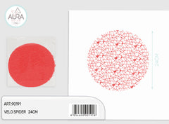 Round spider veil 24cm 25pcs red